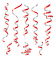 Red holiday streamers vector image