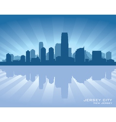 Jersey City New Jersey skyline silhouette vector image