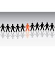 Human figures in a waved row vector image