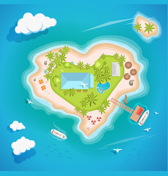 Heart island top aerial view - travel tourism Heart island top aerial view - travel tourism vector image