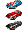 Retro English sport car set vector image