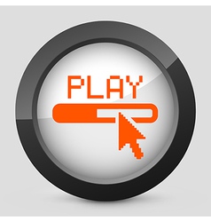 Orange and gray elegant glossy icon vector image