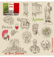 Set of Rome doodles vector image
