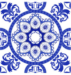 White and blue ornamental pattern indian White and blue ornamental pattern indian vector image