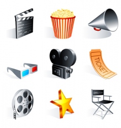 Movie icons vector image