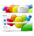 Set of horizontal banners with 3d circles vector image