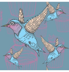 Hummingbirds pattern vector image