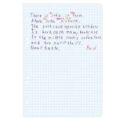 White squared blank white paper sheet with the Eng vector image