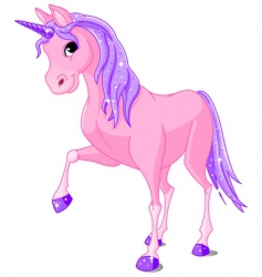 Pink unicorn vector image