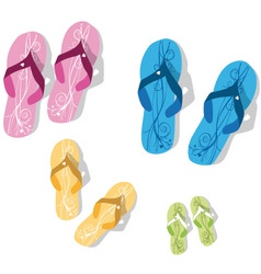 Family flip flop vector image