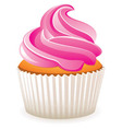 Pink cupcake vector image