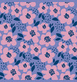 Summer floral in retro 60s style abstract hand vector image