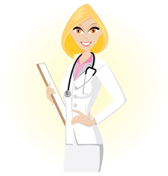 Blonde doctor vector image