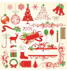 Christmas decoration elements vector image