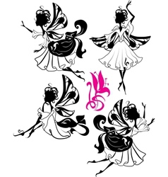 Fairy silhouettes vector image