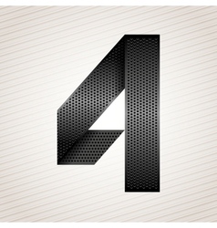 Number metal ribbon - 4 - four vector image
