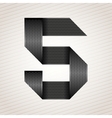 Number metal ribbon - 5 - five vector image