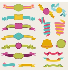 Set of Colorful Ribbons for your Text Set of Colorful Ribbons for your Text vector image