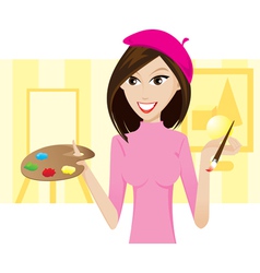 Girl artist vector image