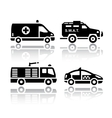 Set of transport icons - Rescue vector image