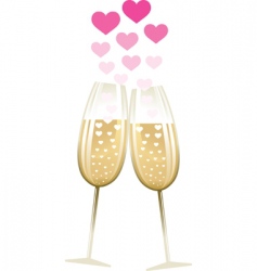 Two glasses with heart vector image