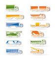 Different types of trucks and lorries icons vector image