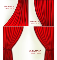 Red velvet curtains vector image