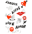 Love icons poster vector image