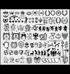 Set of heraldic elements vector image