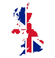 Map and flag of United Kingdom vector image