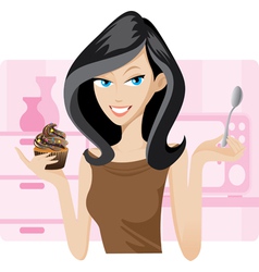 Girl cupcake vector image