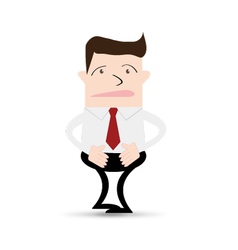 Business man stomach ache vector image