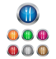 Restaurant button vector image