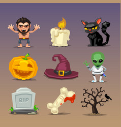Funny halloween icons-set 4 Funny halloween icons-set 4 vector image