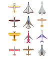 Different airplanes icons set vector image