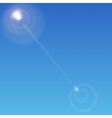 Sun with lens flare background vector image