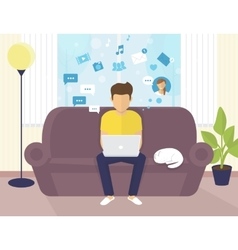 Man with laptop vector image