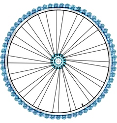 Bike wheel isolated on white background vector image