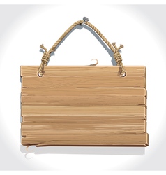 Wooden sign board with rope hanging on a nail vector image