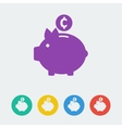 Piggy bank flat circle icon vector image