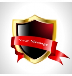 Vector abstract shield with tape vector image