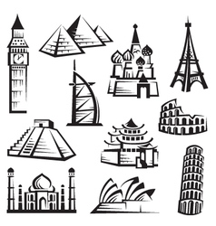 Set of landmarks vector image
