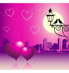 Valentine day urban scene couple vector image