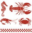 Seafood sea creatures vector image