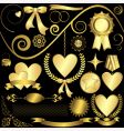Golden design elements vector image