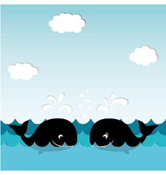Card with whales vector image