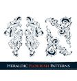 Heraldic flourish patterns vector image