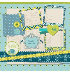 Scrapbook Design Elements - Vintage Tile with fram vector image