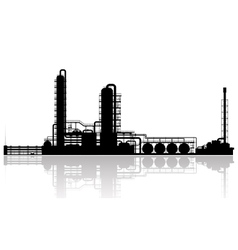 Oil Refinery Plant Silhouette vector image