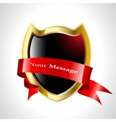 Vector abstract shield with tape vector image